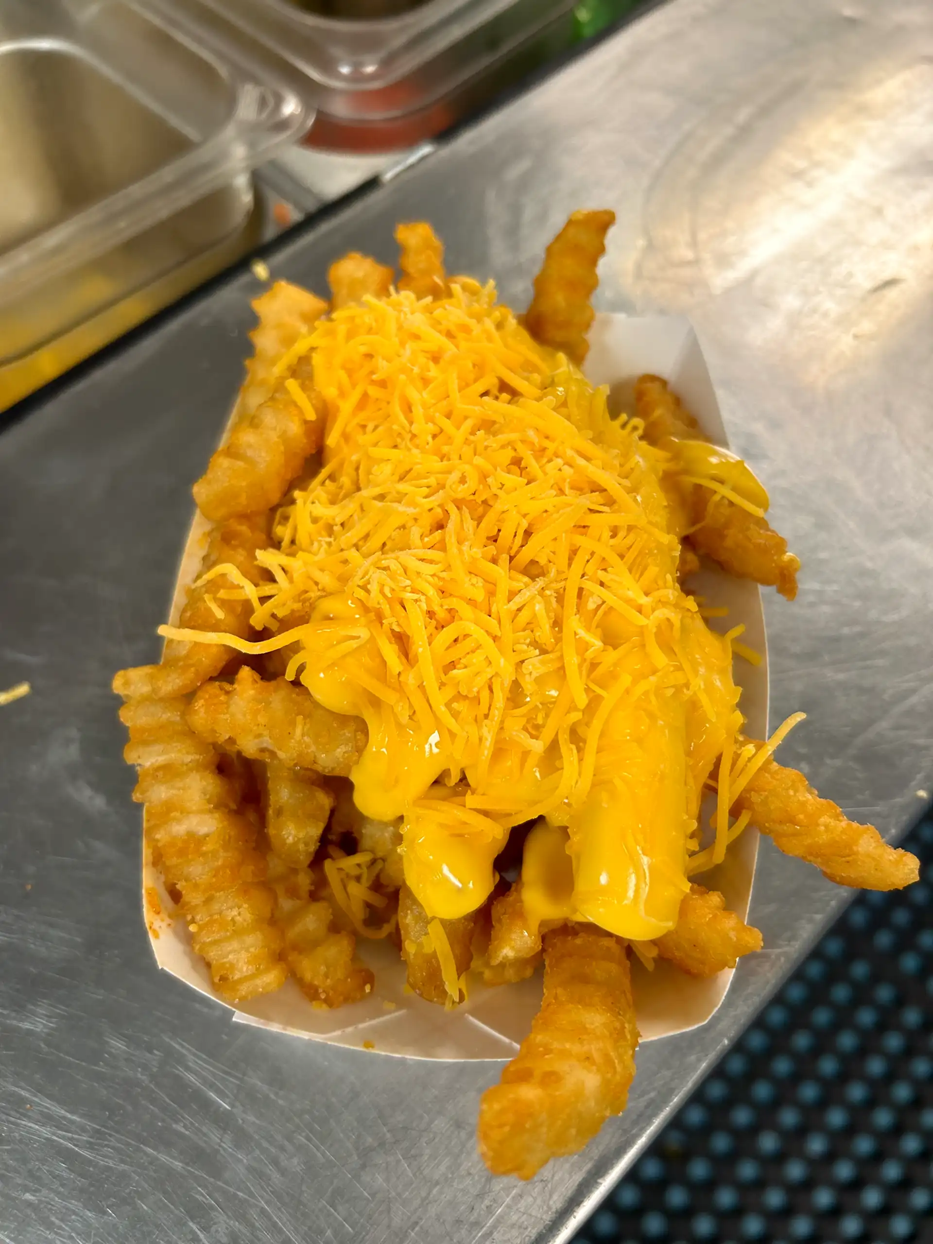 Crinkle Cut French Fries with Nacho and Shredded Cheese